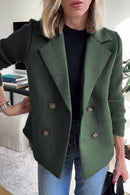 Women’s Wool Casual Blazer Coat With Notch Lapel Collar – Elegant Everyday Outerwear