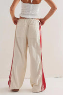 Women's Side Stripe Airy Casual Wide Leg Sweat Pants – Lounge Pants