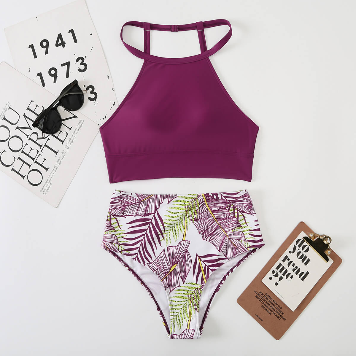 Justina® | High neck bikini top with hot thong