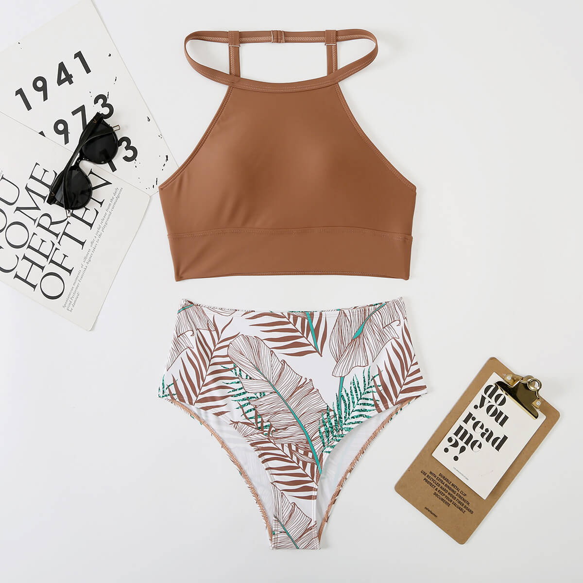 Justina® | High neck bikini top with hot thong