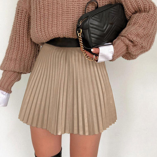 Amy Fashion - Chic High Waisted Sexy A-line Mini Fashion Skirt