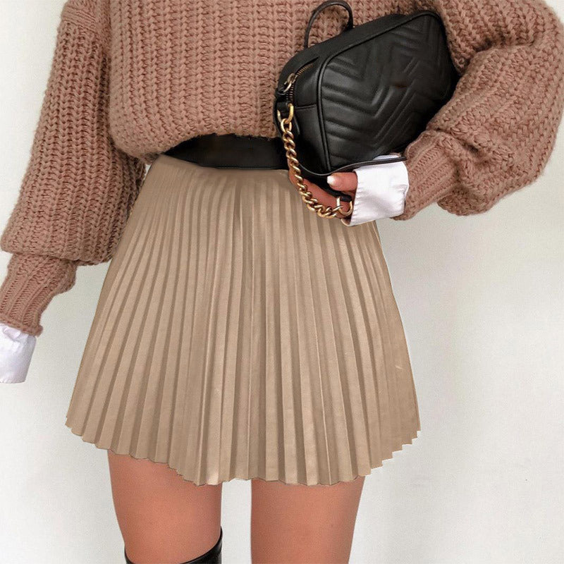 Amy Fashion - Chic High Waisted Sexy A-line Mini Fashion Skirt