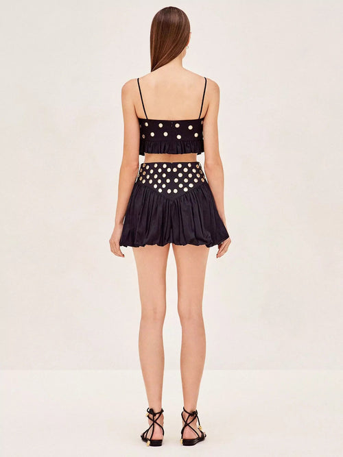 Women's Sequin Mirror Skirt Set – Sparkling Party Two Piece Outfit