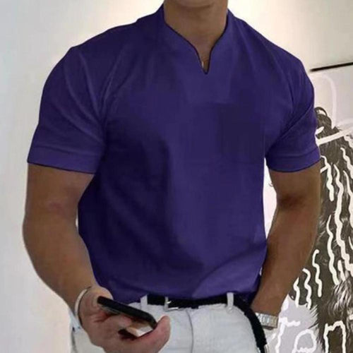 Men's Slim Fit V-Neck Polo Shirt – Casual Stylish Summer Top