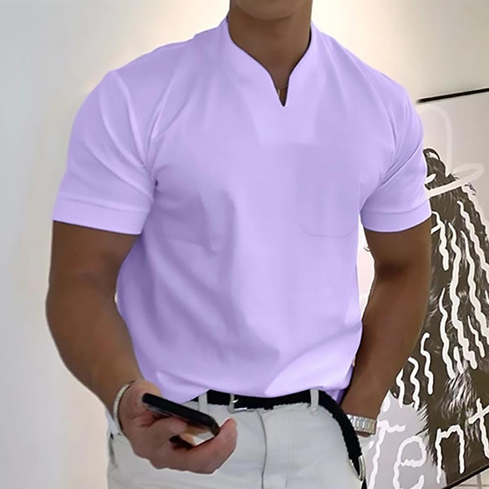 Men's Slim Fit V-Neck Polo Shirt – Casual Stylish Summer Top