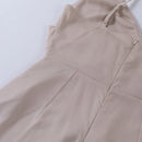 Women's Low V-Neck Sleeveless Maxi Dress With Front Slit – Elegant Evening Gown