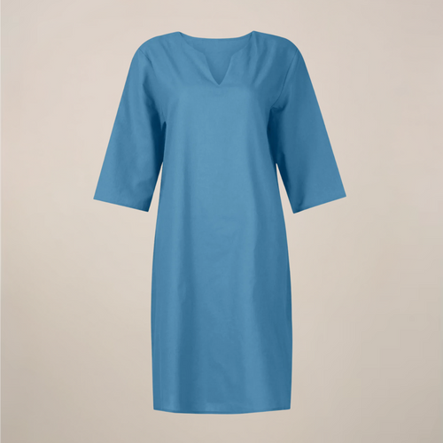 Women’s V-Neck Midi Summer Dress – Button Front with Relaxed Fit