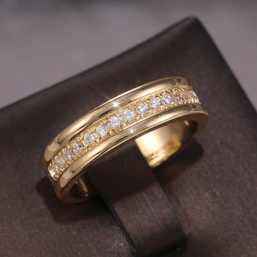 Minimalist Gold Tone Brass Plated Stackable Ring – Elegant Jewelry