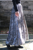 Vintage Velvet Tie Dye Swing Midi Skirt