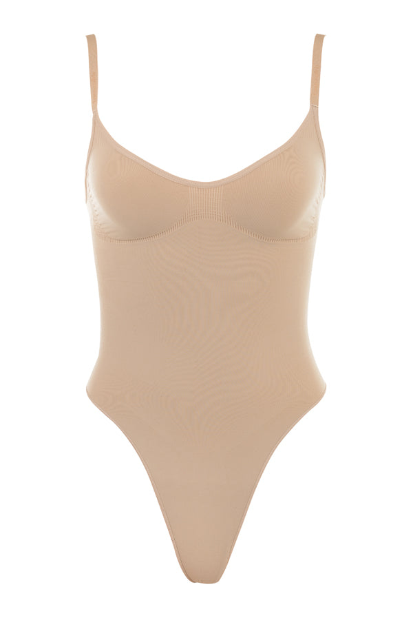 Sculpting Thong Bodysuit – Almond