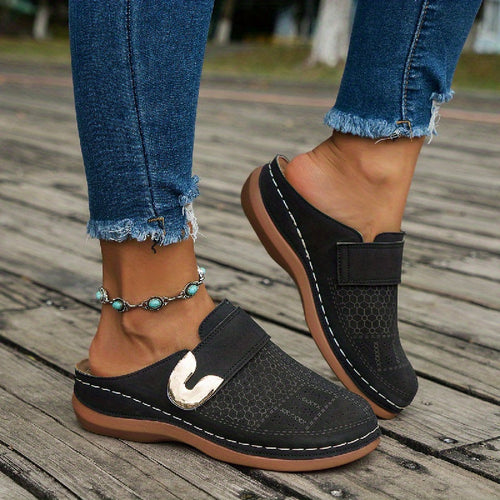 Women's Orthopedic Closed-Toe Suede Slippers – Cozy Comfort Lounge Shoes