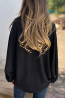Women's Relaxed Button-Up Blouse – Puff Long Sleeve Collared Shirt