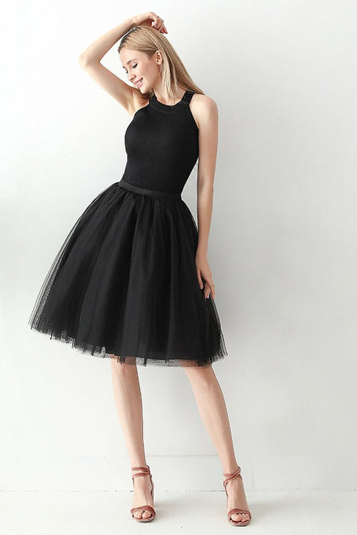 Adult High Waist Tulle Puff Mini Skirt