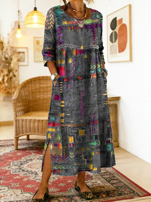Maelle Printed Loose Midi Dress