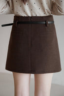 Solid Tartan Textured Skirt