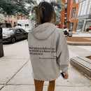 Women's White Inspirational Quote Hoodie – Oversized "Dear Person Behind Me" Sweatshirt
