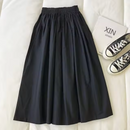Women's High-Waisted Gathered Midi Skirt – Flowing Loose Casual Skirt