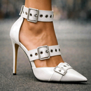 Women's Gothic-Style Studded Buckle High Heels – Bold Edgy Stiletto Shoes