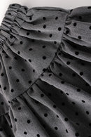 Polka Dot Black Belted Tulle Mini Skirt