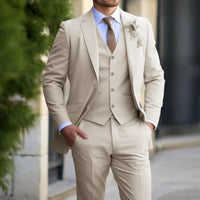 Men’s 3-Piece Set – Business Blazer Cardigan Trousers Smart Casual Formal Style