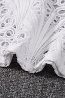Elastic Waist Sheer Panel Cutout Bodycon Skirt