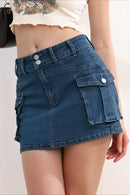 Street Style Solid Low-Waist Bodycon Skirt