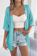Women's Loose Fit Open-Front Short Sleeve Knitted Cardigan – Casual Layering Top