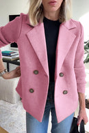 Women’s Wool Casual Blazer Coat With Notch Lapel Collar – Elegant Everyday Outerwear