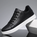 Men's Lace-Up Faux Leather Sneakers – Casual Comfortable Shoes