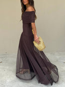 JAYLA - ASYMMETRICAL MESH ONE SHOULDER DRESS