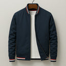 Men’s Lightweight Bomber Jacket With Ribbed Collar – Casual Zip Jacket