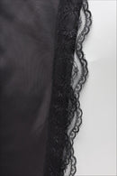 High Waist Lace Panel Slit Office Mini Skirt