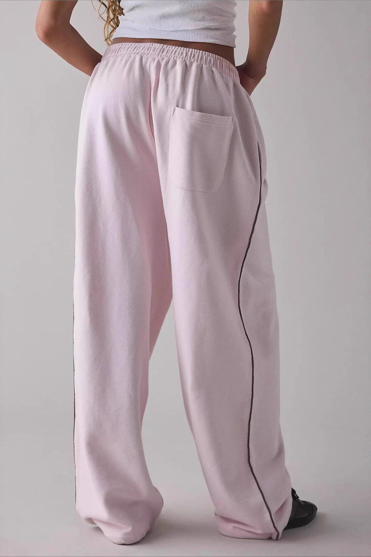 Women's Long Embroidered Relaxed Knit Pants – Effortless Chic Comfort