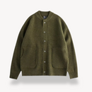 Men's Round-Neck Wool Cardigan – Button-Front Knit Vest