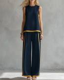 Women’s Loose Fit Linen Two Piece Set - Sleeveless Casual Outfit