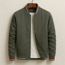 Men’s Lightweight Bomber Jacket With Ribbed Collar – Casual Zip Jacket