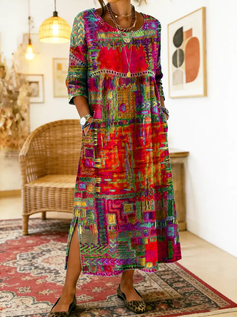 Maelle Printed Loose Midi Dress