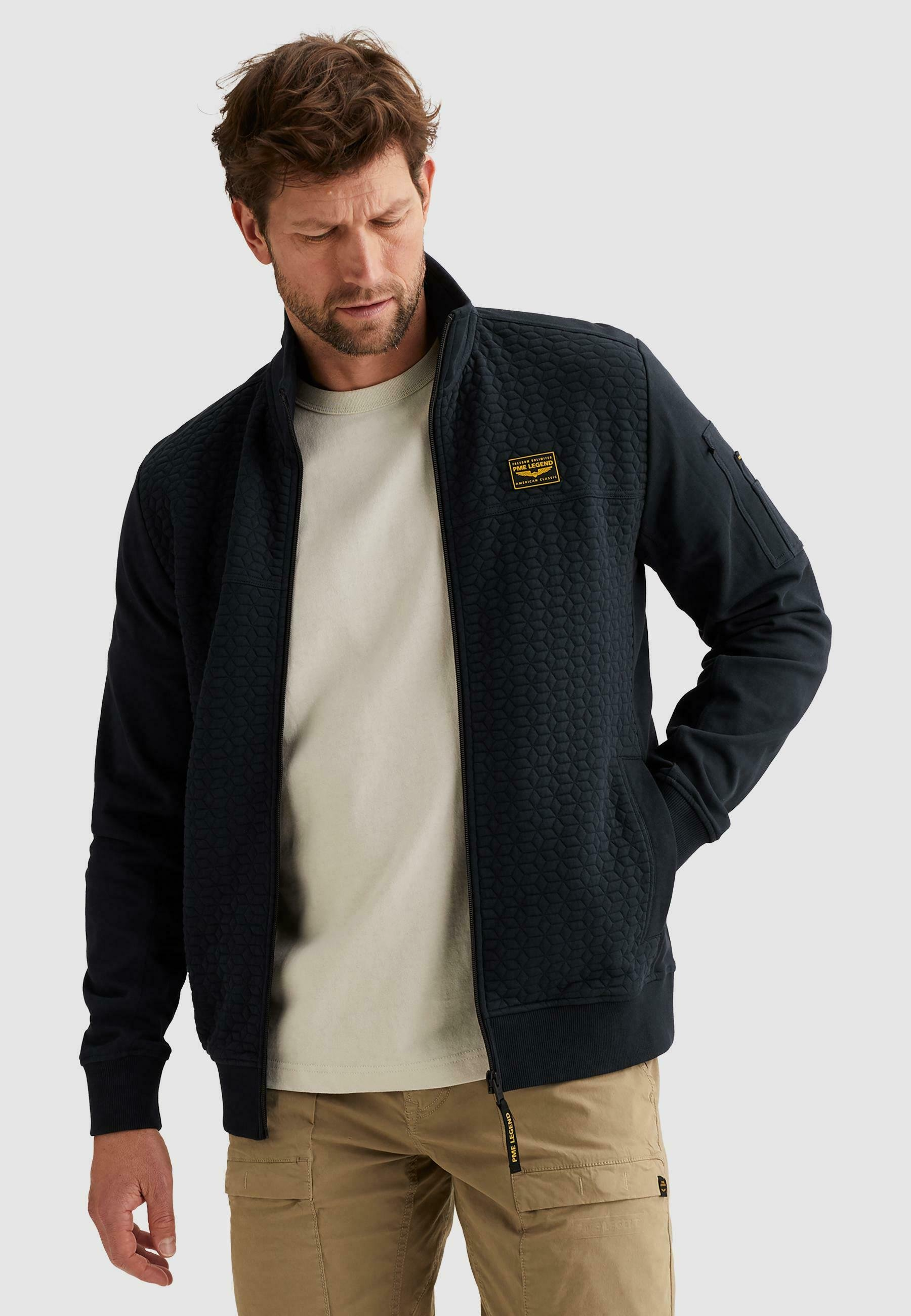 Men's Turtleneck Zip-Up Cardigan – Sweater with Side Pockets