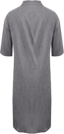 Women's Oversized Long Shirt Dress – Casual Button-Up Dress With Pockets