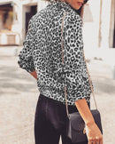 Women's Leopard Print Button-Up Blouse – Long Sleeve Stylish Top