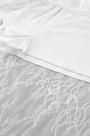 Lace Sheer Split Ruffle Asymmetrical Skirt