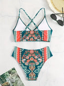 Letizia® | Bohemian Bikini Set With Crisscross Straps