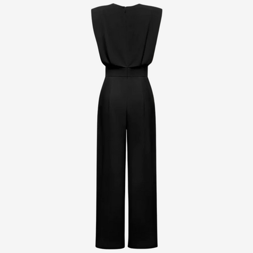 Women's High Neck Sleeveless Belted Jumpsuit – Tailored Formal Wear