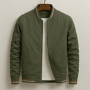Men’s Lightweight Bomber Jacket With Ribbed Collar – Casual Zip Jacket