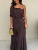 JAYLA - ASYMMETRICAL MESH ONE SHOULDER DRESS