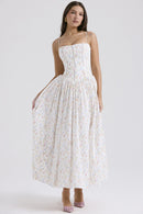 Women's Elegant Tiered A-Line Sleeveless Floral Dress – Summer Dress