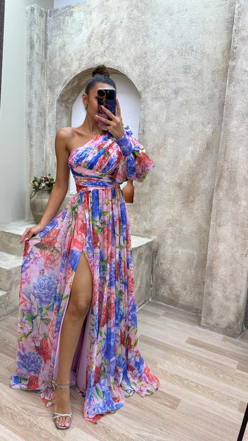 Women’s Floral Off Shoulder Summer Dress - Elegant Flowy Event Gown