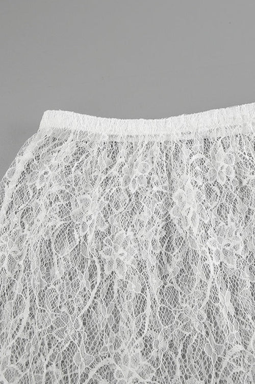 Jacquard Lace High Waist Maxi Skirt