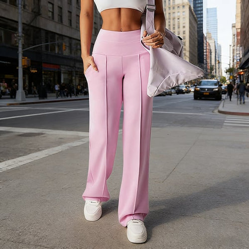 Women's Straight Leg Jogger Trousers – Casual Comfortable Everyday Pants