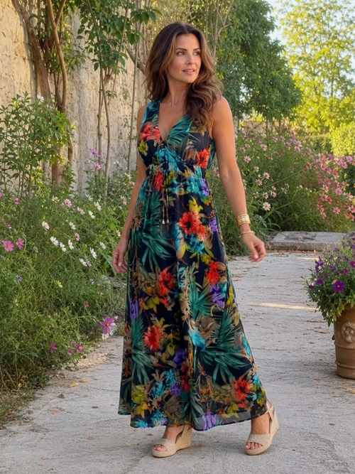 Zake | Sleeveless Empire Waist Midi Dress
